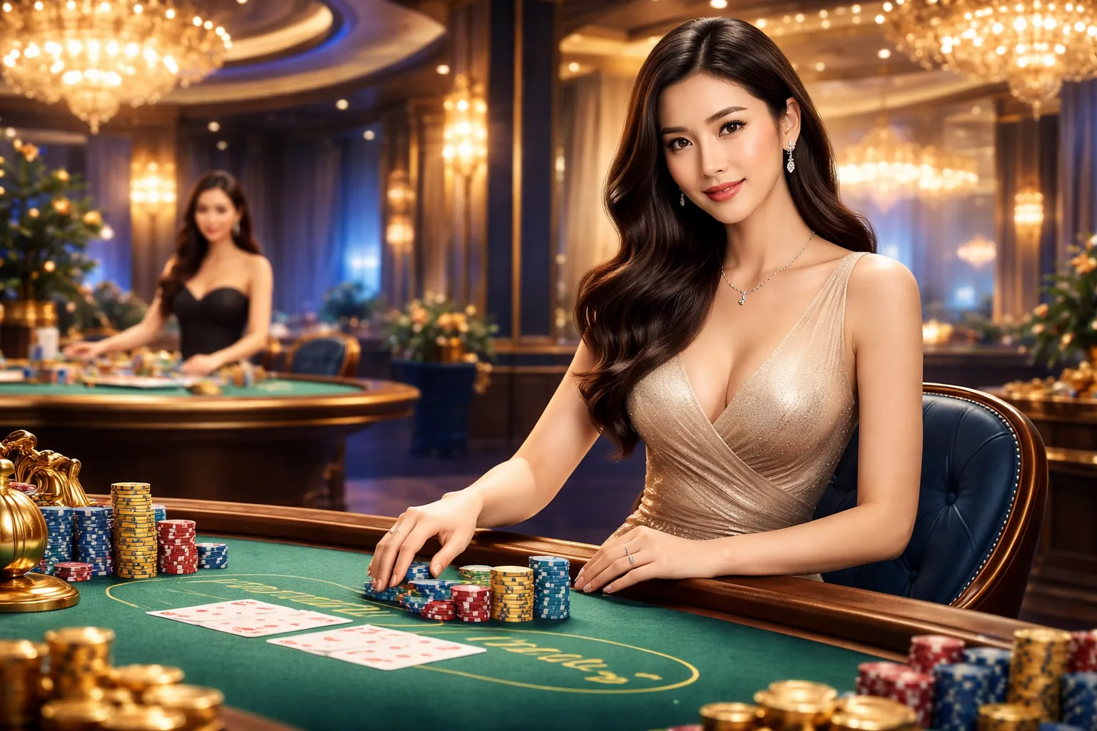 Trải nghiệm casino trực tuyến jb88 thể thao với hình ảnh dealer chuyên nghiệp và bàn chơi baccarat hoặc roulette.