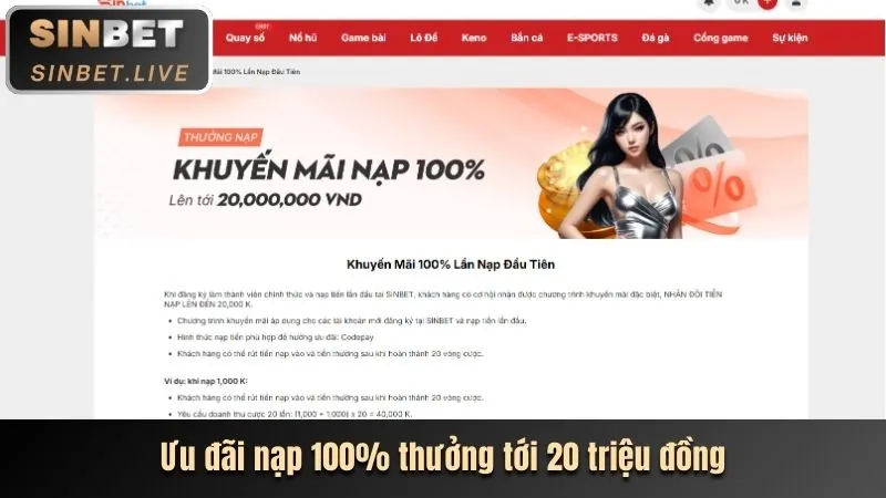 Ưu đãi nạp tiền lần đầu cho VIP jb88 thể thao